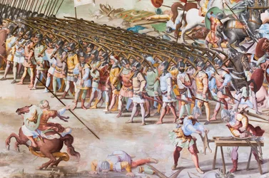 (Detail) Fresco in the Hall of Battles of the 1431 Battle of La Higueruela